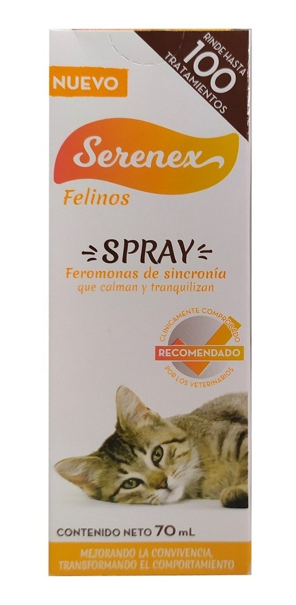 Serenex Feromonas Calmantes y Tranquilizantes Para Gatos Litros 70 ML  Composición Spray