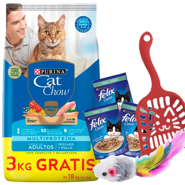 Cat Chow Gato Adulto Pescado y Pollo 18 Kg (15 + 3)