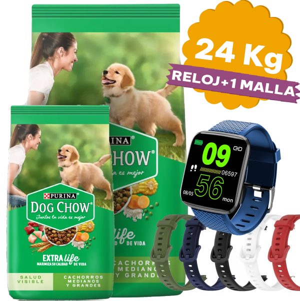 Dog Chow Perro Cachorro Raza Mediana y Grande 24 Kg (21 + 3) - Imagen 2