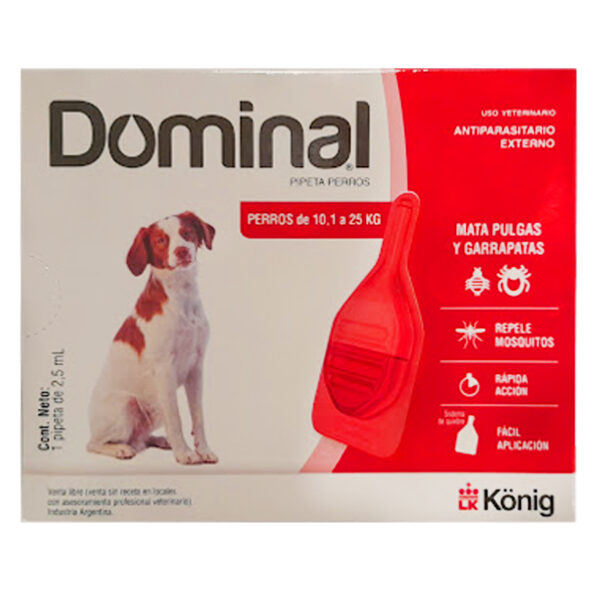 Pipeta Antipulgas Dominal Para Perros Entre 10 Y 25 Kg