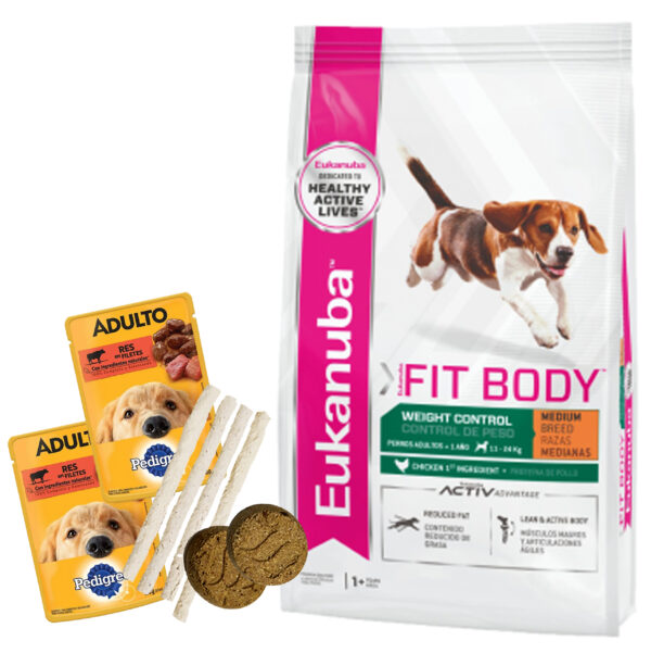Eukanuba Perro Adulto Fit Body Control De Peso Raza Mediana 15 Kg