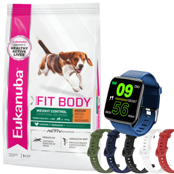Eukanuba Perro Adulto Fit Body Control De Peso Raza Mediana 15 Kg