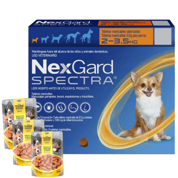 Pastilla Nexgard Spectra 2 a 3,5 Kg / Antiparasitario Interno y Externo