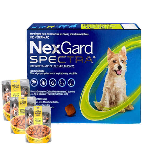 Pastilla Nexgard Spectra 7,6 a 15 Kg / Antiparasitario Interno Y Externo