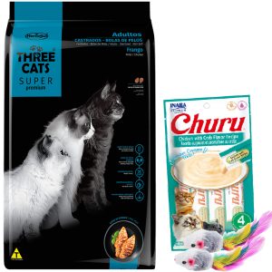 Three Cats Super Premium Gato Adulto Castrado Bola de Pelos 10 kg