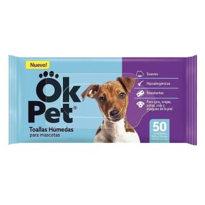 Toallas Húmedas Para Mascotas OkPet / 50 Unidades