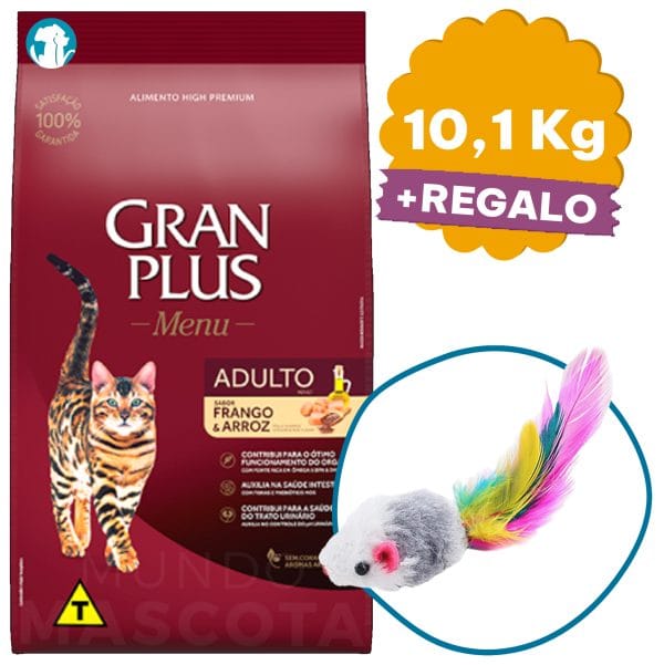 Gran Plus Menu Gato Adulto Sabor Pollo y Arroz 10,1 Kg