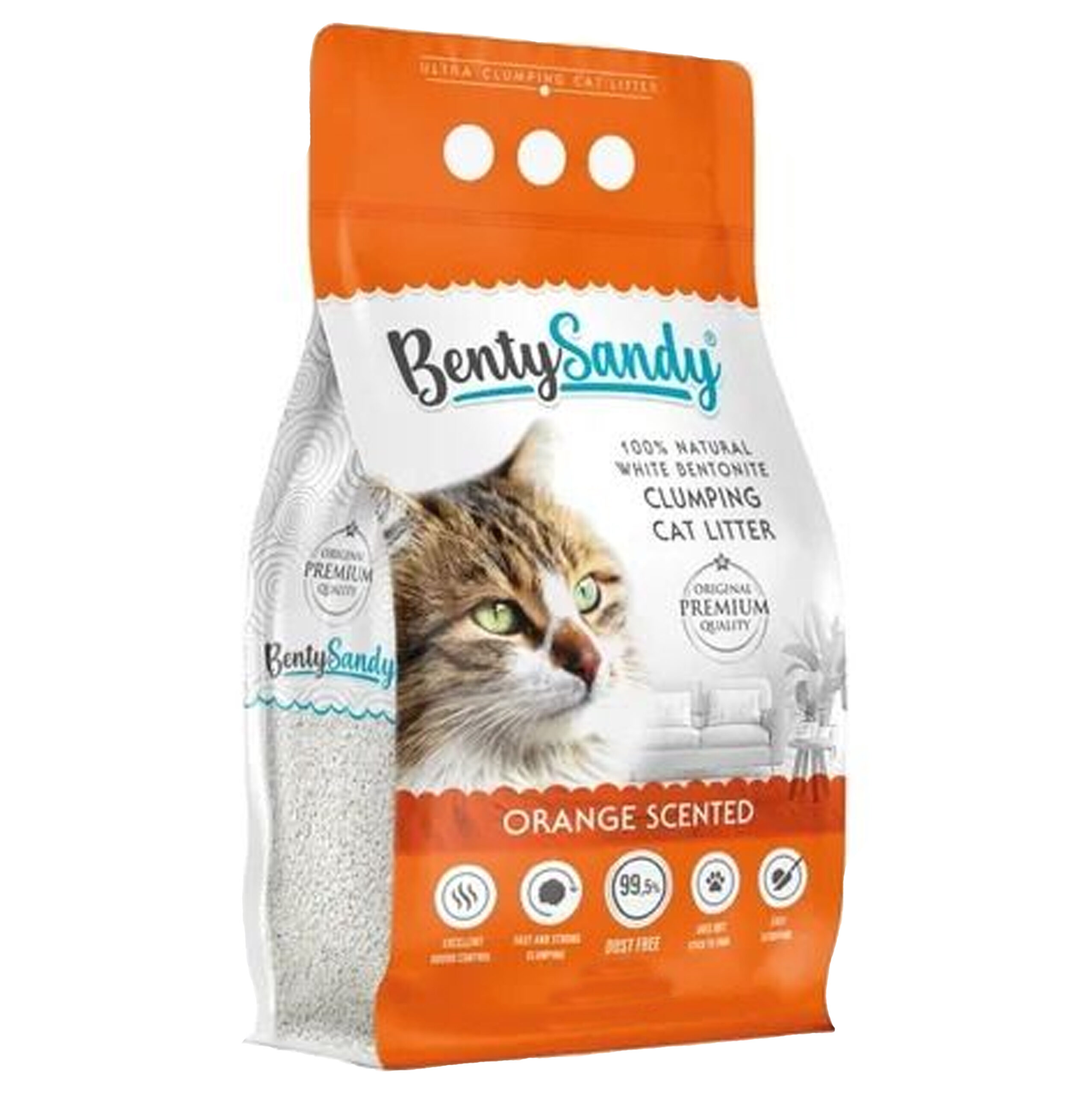 Arena Sanitaria Aglomerante Bentysandy Naranja 5 Lts / 4,35 Kgs (BOLSA CON DETALLE)
