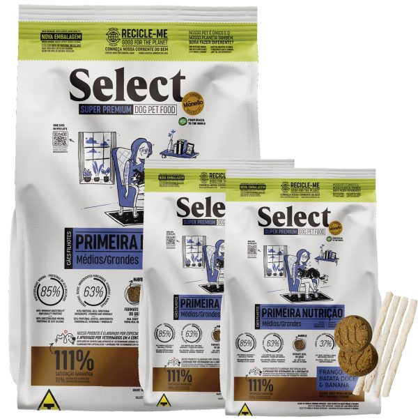 Select By Monello Perro Cachorro Raza Mediana y Grande 19 Kg (15 + 4)