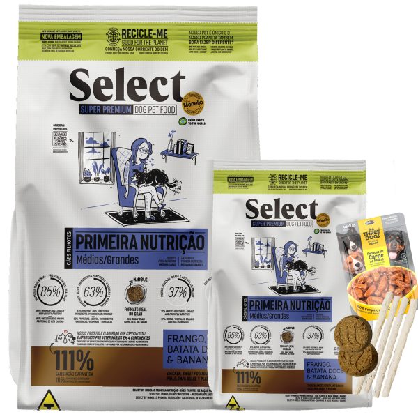 Select By Monello Perro Cachorro Raza Mediana y Grande 9 Kg (7 + 2)