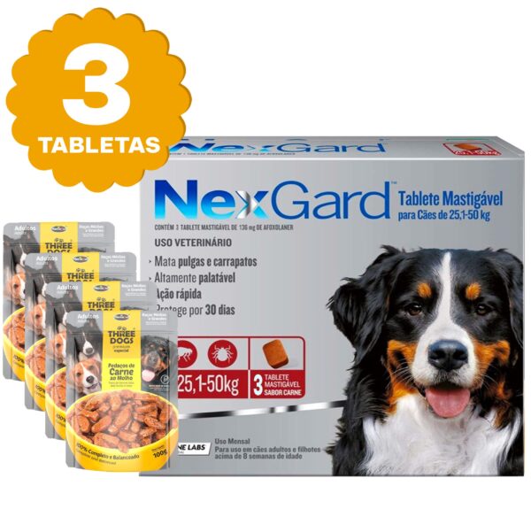 Pastilla Nexgard 25 a 50 Kg / Antipulgas para Perros x 3 Unidades