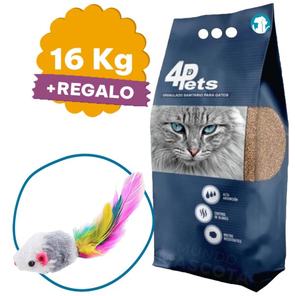 Arena Sanitaria Aglomerante 4Pets 16 Kg