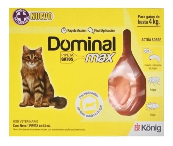 Pipeta Antipulgas Dominal Max Para Gatos Hasta 4 Kg