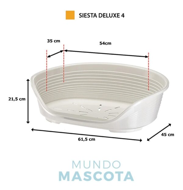 Cucha Cuna Plástica Perro Ferplast Siesta Deluxe Azul N°4 - Imagen 2