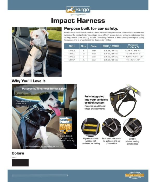 Arnés Para Perro Kurgo Impact / Talle M Negro - Imagen 3