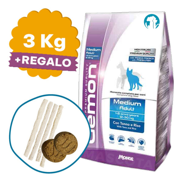 Gemon High Premium Perro Adulto Mediano Atún Y Arroz 3 Kg