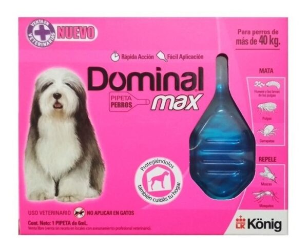 Pipeta Antipulgas Dominal Max Para Perros De Mas De 40 Kg