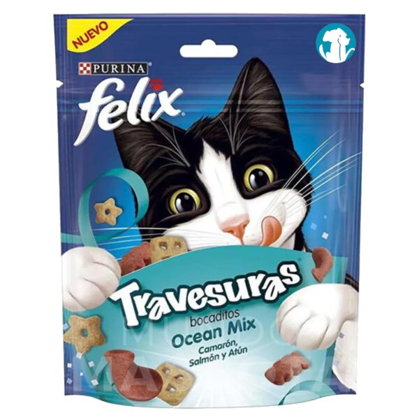 Felix Travesuras Sabor Ocean Mix / Snacks Gato Adulto 60 Grs