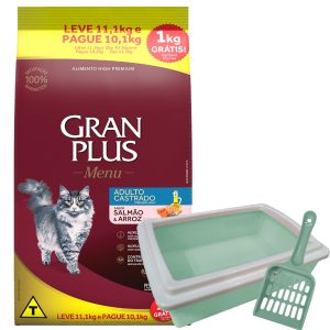 Gran Plus Menú Gato Adulto Castrado 11,1 Kg (10,1 + 1) / Sabor Salmón y Arroz
