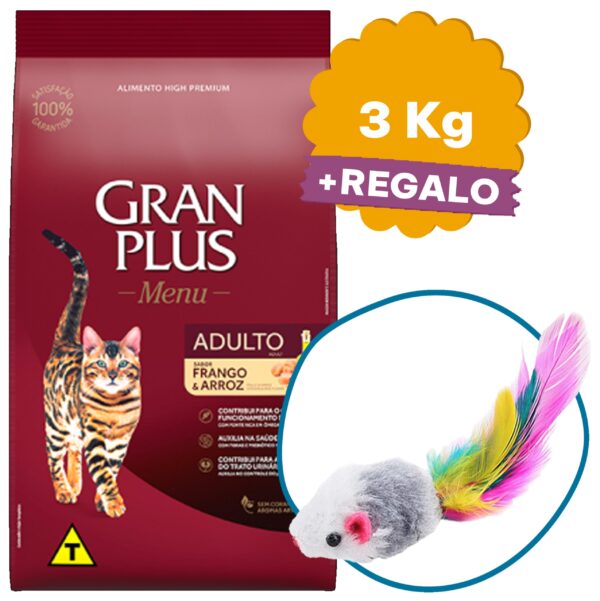 Gran Plus Menu Gato Adulto Sabor Pollo y Arroz 3 Kg