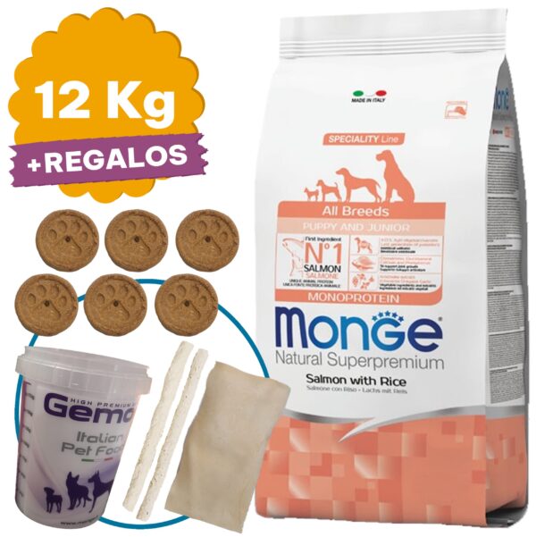 Monge Monoprotein Perro Cachorro Sabor Salmón Y Arroz 12 Kg