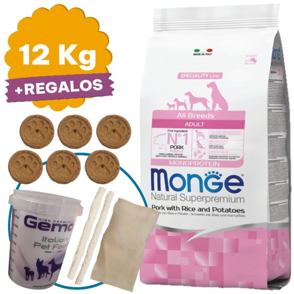 Monge Monoprotein Perro Adulto Sabor Cerdo y Arroz 12 Kg