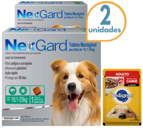 Pastilla Nexgard 10 a 25 Kg / Antipulgas para Perros x 2 Unidades