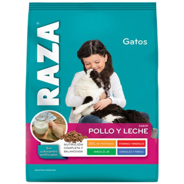 Raza Gato Adulto Sabor Pollo y Leche 10 Kg