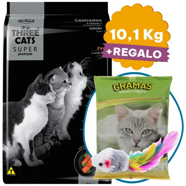 Three Cats Super Premium Gato Adulto Castrado 10 Kg