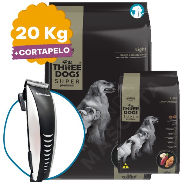 Three Dogs Perro Adulto Light Super Premium 20 Kg (17 + 3)