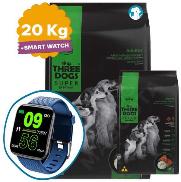 Three Dogs Perro Adulto Super Premium 20 Kg (17 + 3)