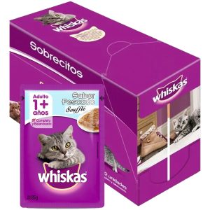 Pouch Gato Whiskas Adulto Pescado Soufflé 85 Grs (caja X12)
