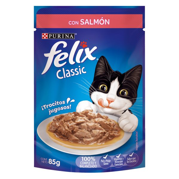 Pouch / Purina Felix Gato Adulto Sabor Salmón 85 Grs
