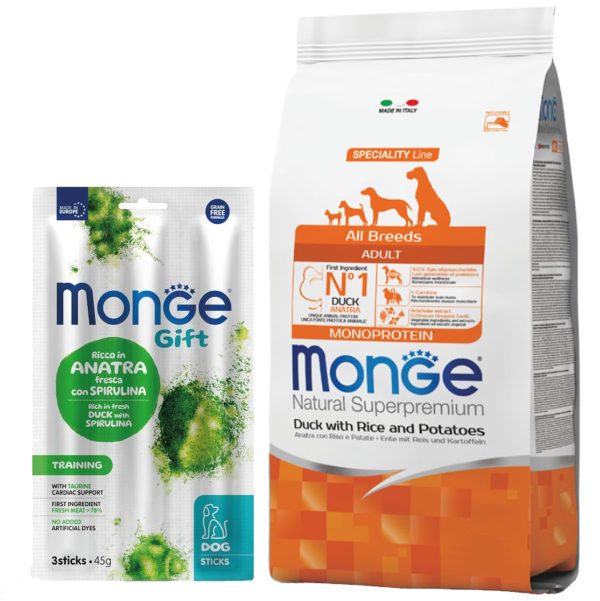 Monge Monoprotein Todas Las Razas Pato y Arroz 2,5 Kg