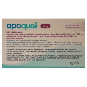 Apoquel 16 mg x 20 Comprimidos / Dermatitis Alérgica