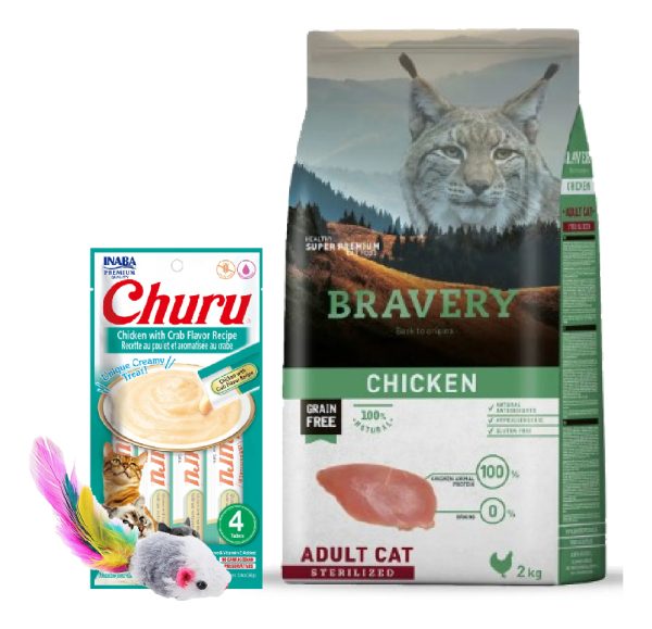 Bravery Gato Adulto Castrado Pollo 2 Kg