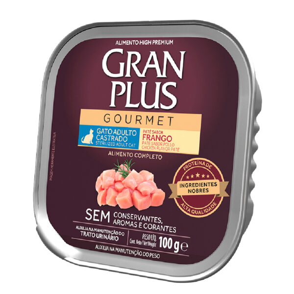 Paté Gran Plus Gato Castrado Sabor Pollo 100gr