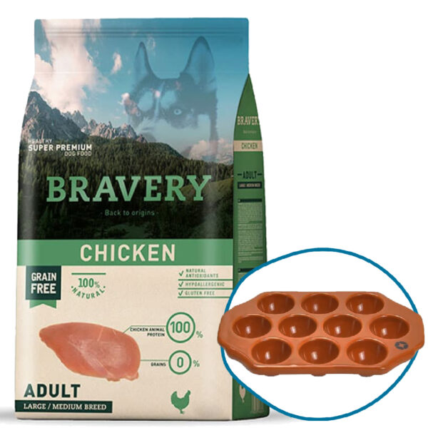 Bravery Adulto Raza Grande Y Mediana Sabor Pollo 4 Kg