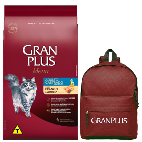 Gran Plus Menu Gato Castrado Sabor Pollo y Arroz 10,1 Kg