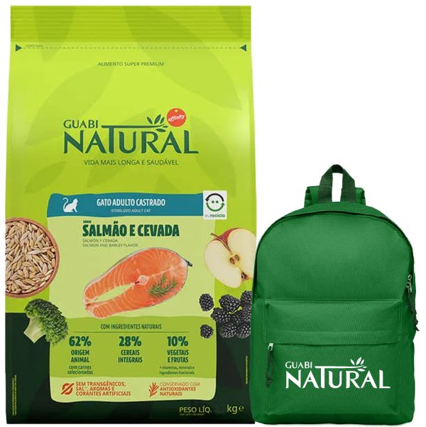 Guabi Natural Gato Adulto Castrado Sabor Salmón y Cebada 7,5 Kg