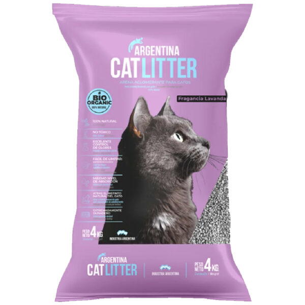 Arena Aglomerante Argentina Cat Litter Lavanda 4 Kg