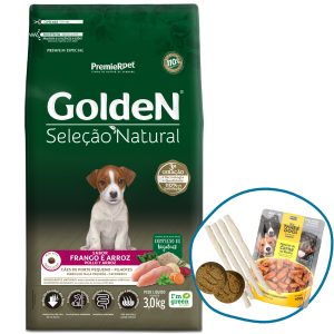 Golden Selección Natural Perro Cachorro Raza Pequeña Pollo y Arroz 3 kg