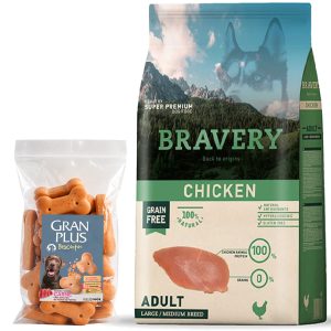Bravery Adulto Raza Grande Y Mediana Sabor Pollo 12 Kg