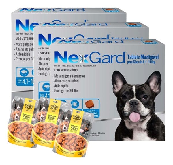 Pastilla Nexgard 4/10 Kg Antipulgas para Perros x 3 Unidades