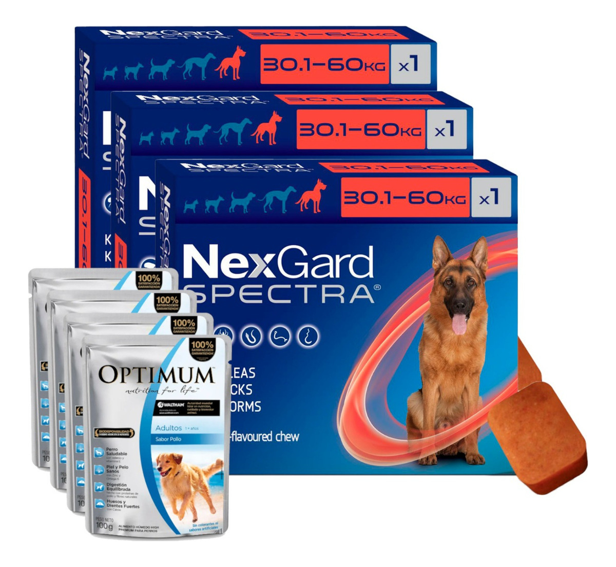 Antipulgas Antigarrapas Nexgard Spectra 30-60 Kg Caja X3