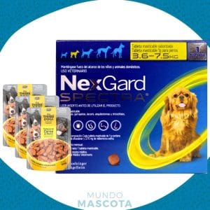 Nexgard Spectra 3,6/7,5 Kg Antiparasitario Interno Y Externo