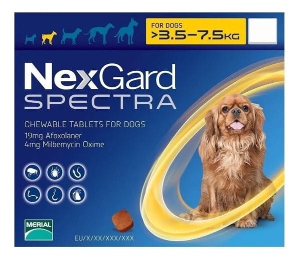 Nexgard Spectra 3,6/7,5 Antiparasitario Interno Y Externo X3