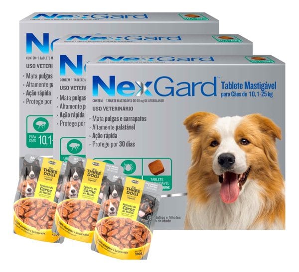 Pastilla Nexgard 10 a 25 Kg / Antipulgas para Perros x 3 Unidades