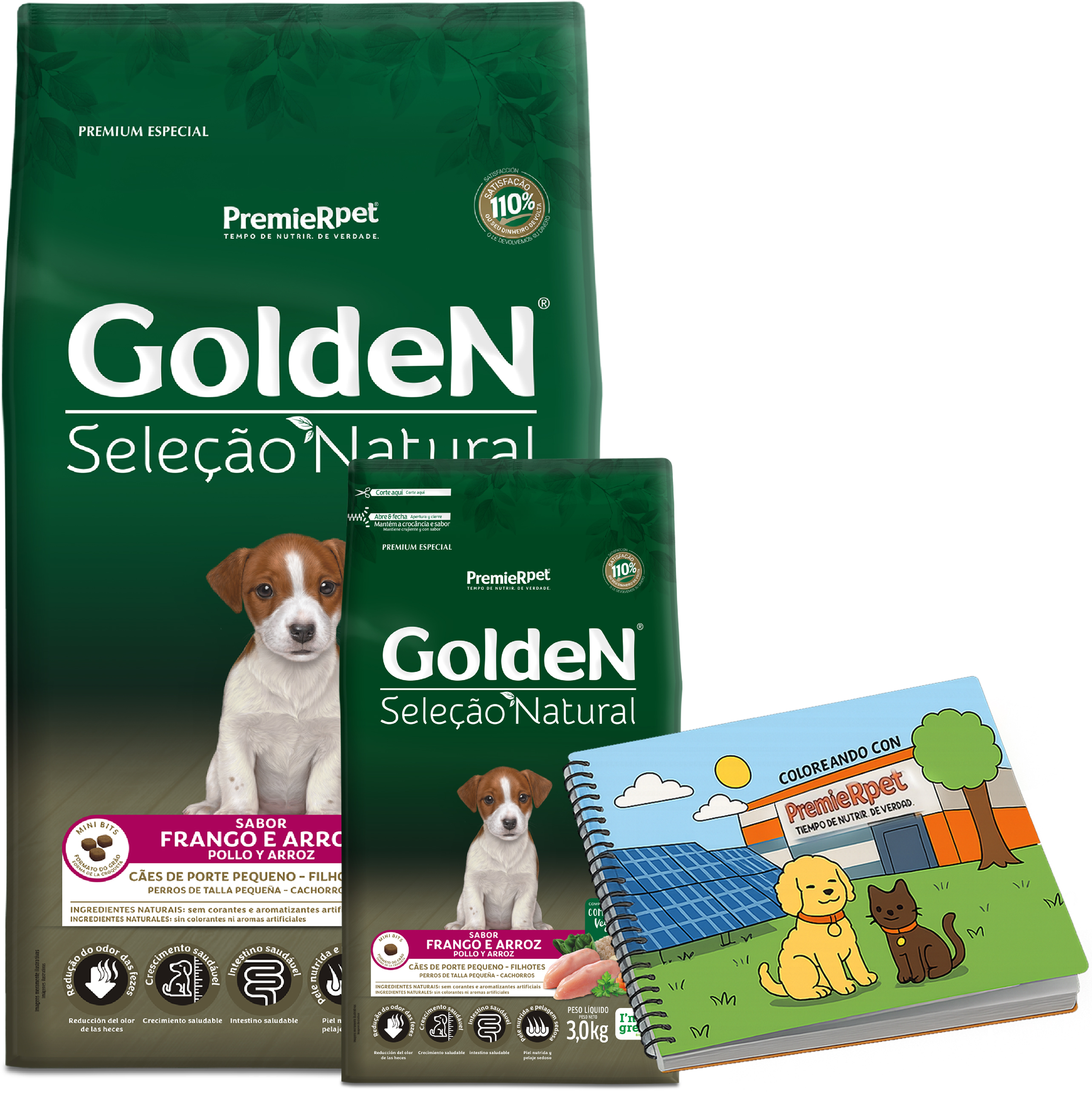 Golden Selección Natural Perro Cachorro Raza Pequeña Pollo y Arroz 13 kg (10 + 3)