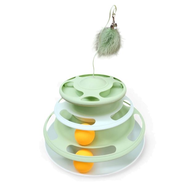 Juguete Interactivo Para Gato Torre Pista Con Pelota Incr.